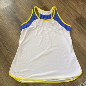Nike yellow blue and white athletic top